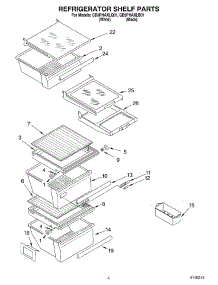 03 - Refrigerator Shelf Parts parts for Whirlpool Refrigerator GD5PHAXLB01 from AppliancePartsPros.com