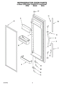 06 - Refrigerator Door parts for Whirlpool Refrigerator GD2SHAXKQ01 from AppliancePartsPros.com