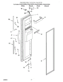 07 - Freezer Door parts for Whirlpool Refrigerator ED25CQXHT02 from AppliancePartsPros.com