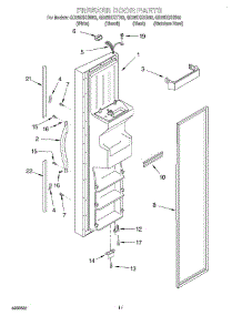 07 - Freezer Door parts for Whirlpool Refrigerator GD25DIXHT02 from AppliancePartsPros.com