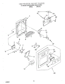 08 - Dispenser Front parts for Whirlpool Refrigerator ED25UEXHW01 from AppliancePartsPros.com