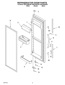 07 - Refrigerator Door parts for Whirlpool Refrigerator ED2CHQXKT00 from AppliancePartsPros.com