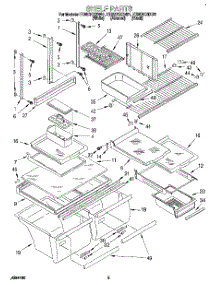 04 - Shelf parts for Whirlpool Refrigerator ET25DKXDN01 from AppliancePartsPros.com