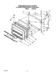 08 - Freezer Door parts for Whirlpool Refrigerator ET22DKXAW00 from AppliancePartsPros.com