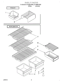 05 - Shelf parts for Whirlpool Refrigerator ET18BMXJW00 from AppliancePartsPros.com