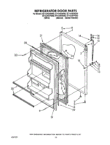 08 - Refrigerator Door, Lit / Optional parts for Whirlpool Refrigerator ET14JKXXN00 from AppliancePartsPros.com