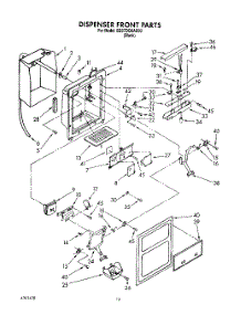08 - Dispenser Front parts for Whirlpool Refrigerator ED27DQXAB03 from AppliancePartsPros.com