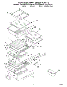 03 - Refrigerator Shelf parts for Whirlpool Refrigerator GS6SHAXKQ02 from AppliancePartsPros.com