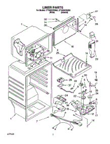 03 - Liner parts for Whirlpool Refrigerator ET18GKXDW00 from AppliancePartsPros.com