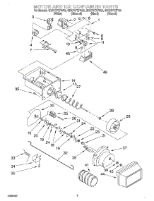 05 - Motor And Ice Container parts for Whirlpool Refrigerator GD27DFXFW02 from AppliancePartsPros.com
