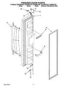 07 - Freezer Door Parts parts for Whirlpool Refrigerator ED5HBEXTB01 from AppliancePartsPros.com