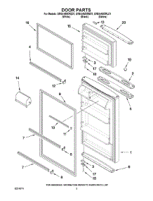 02 - Door Parts parts for Whirlpool Refrigerator ER8AHMXRQ01 from AppliancePartsPros.com