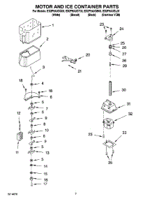 05 - Motor And Ice Container Parts parts for Whirlpool Refrigerator ED2FHAXSQ00 from AppliancePartsPros.com