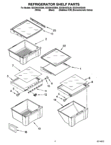 03 - Refrigerator Shelf Parts parts for Whirlpool Refrigerator GS5SHAXSL00 from AppliancePartsPros.com