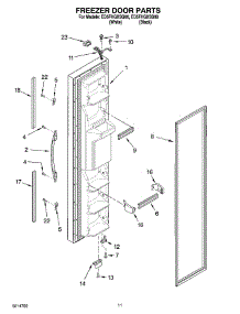 07 - Freezer Door Parts parts for Whirlpool Refrigerator ED5FHGXSQ00 from AppliancePartsPros.com