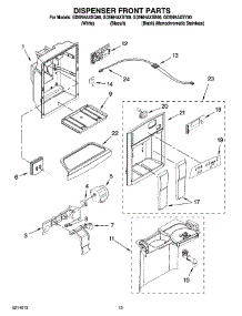08 - Dispenser Front Parts parts for Whirlpool Refrigerator GD5NHAXSQ00 from AppliancePartsPros.com