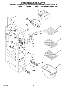 04 - Freezer Liner Parts parts for Whirlpool Refrigerator ED5FHAXSB00 from AppliancePartsPros.com