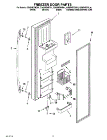 07 - Freezer Door Parts parts for Whirlpool Refrigerator GS6SHEXNB01 from AppliancePartsPros.com