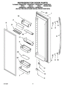 06 - Refrigerator Door Parts parts for Whirlpool Refrigerator GS6NBEXRB01 from AppliancePartsPros.com