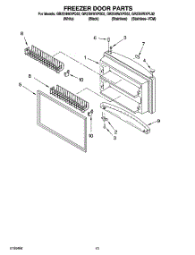 07 - Freezer Door Parts parts for Whirlpool Refrigerator GR2SHWXPL02 from AppliancePartsPros.com