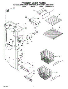 04 - Freezer Liner Parts parts for Whirlpool Refrigerator GD5RHAXNB01 from AppliancePartsPros.com