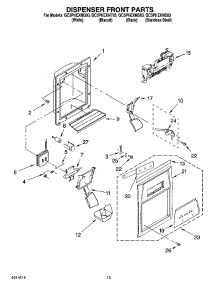 08 - Dispenser Front Parts parts for Whirlpool Refrigerator GC3PHEXNS03 from AppliancePartsPros.com