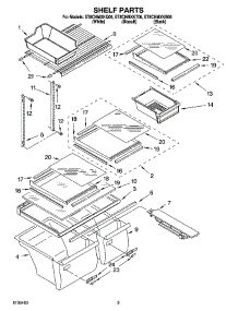 05 - Shelf Parts parts for Whirlpool Refrigerator ET8CHMXKT06 from AppliancePartsPros.com