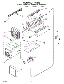 12 - Icemaker Parts, Optional Parts parts for Whirlpool Refrigerator ED5RHAXNT01 from AppliancePartsPros.com