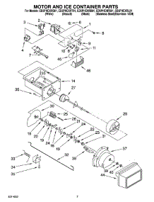 05 - Motor And Ice Container Parts parts for Whirlpool Refrigerator ED5PHEXRT01 from AppliancePartsPros.com