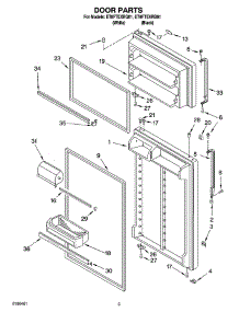 02 - Door Parts parts for Whirlpool Refrigerator ET8FTEXRQ01 from AppliancePartsPros.com