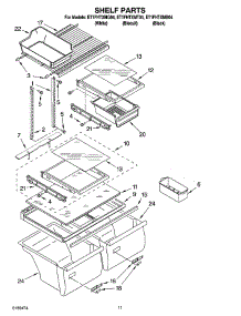 06 - Shelf Parts parts for Whirlpool Refrigerator ET1FHTXMT04 from AppliancePartsPros.com