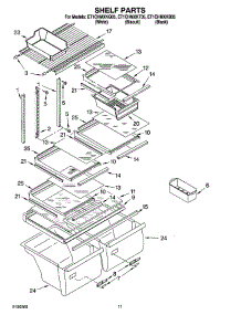 06 - Shelf Parts, Optional Parts parts for Whirlpool Refrigerator ET1CHMXKB05 from AppliancePartsPros.com
