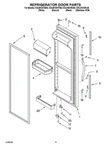 06 - Refrigerator Door Parts parts for Whirlpool Refrigerator ED5JHGXRT00 from AppliancePartsPros.com