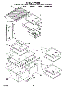 05 - Shelf Parts, Optional Parts parts for Whirlpool Refrigerator ET1LFKXKS03 from AppliancePartsPros.com