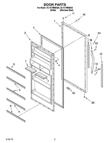 03 - Door Parts parts for Whirlpool Refrigerator EL7ATRRMS05 from AppliancePartsPros.com