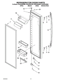 06 - Refrigerator Door Parts parts for Whirlpool Refrigerator GC3PHEXNB00 from AppliancePartsPros.com