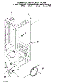 02 - Refrigerator Liner Parts parts for Whirlpool Refrigerator GD5NHAXML00 from AppliancePartsPros.com