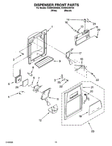 08 - Dispenser Front Parts parts for Whirlpool Refrigerator ED5NHGXNT00 from AppliancePartsPros.com