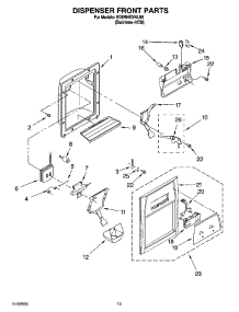 08 - Dispenser Front Parts parts for Whirlpool Refrigerator ED5RHEXNL00 from AppliancePartsPros.com