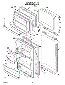 02 - Door Parts parts for Whirlpool Refrigerator ER6AHKXPQ00 from AppliancePartsPros.com