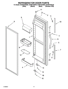 06 - Refrigerator Door Parts parts for Whirlpool Refrigerator GD5RHAXNQ00 from AppliancePartsPros.com