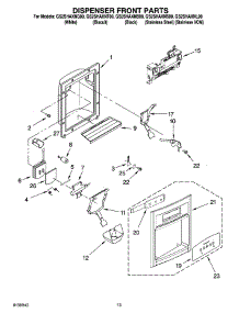 08 - Dispenser Front Parts parts for Whirlpool Refrigerator GS2SHAXNB00 from AppliancePartsPros.com