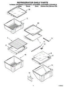 03 - Refrigerator Shelf Parts parts for Whirlpool Refrigerator GS2SHAXNL00 from AppliancePartsPros.com