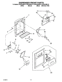 08 - Dispenser Front Parts parts for Whirlpool Refrigerator ED5SHAMXT10 from AppliancePartsPros.com