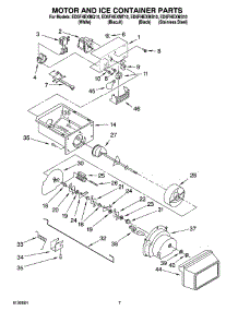 05 - Motor And Ice Container Parts parts for Whirlpool Refrigerator ED5FHEXMQ10 from AppliancePartsPros.com