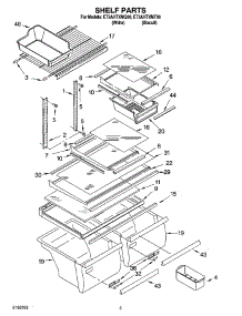 03 - Shelf Parts parts for Whirlpool Refrigerator ET2AHTXMT00 from AppliancePartsPros.com