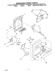 08 - Dispenser Front Parts parts for Whirlpool Refrigerator GS5SHGXLL01 from AppliancePartsPros.com