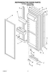 06 - Refrigerator Door Parts parts for Whirlpool Refrigerator ED5JHAXML00 from AppliancePartsPros.com