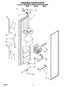 07 - Freezer Door Parts parts for Whirlpool Refrigerator GD5SHAXMB00 from AppliancePartsPros.com