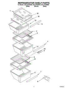 03 - Refrigerator Shelf Parts parts for Whirlpool Refrigerator ED2LHAXMB00 from AppliancePartsPros.com